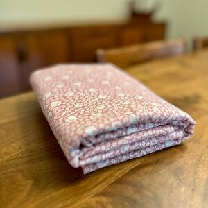 Vintage Cotton Pink and White Mini Floral Patterned Fabric Yardage